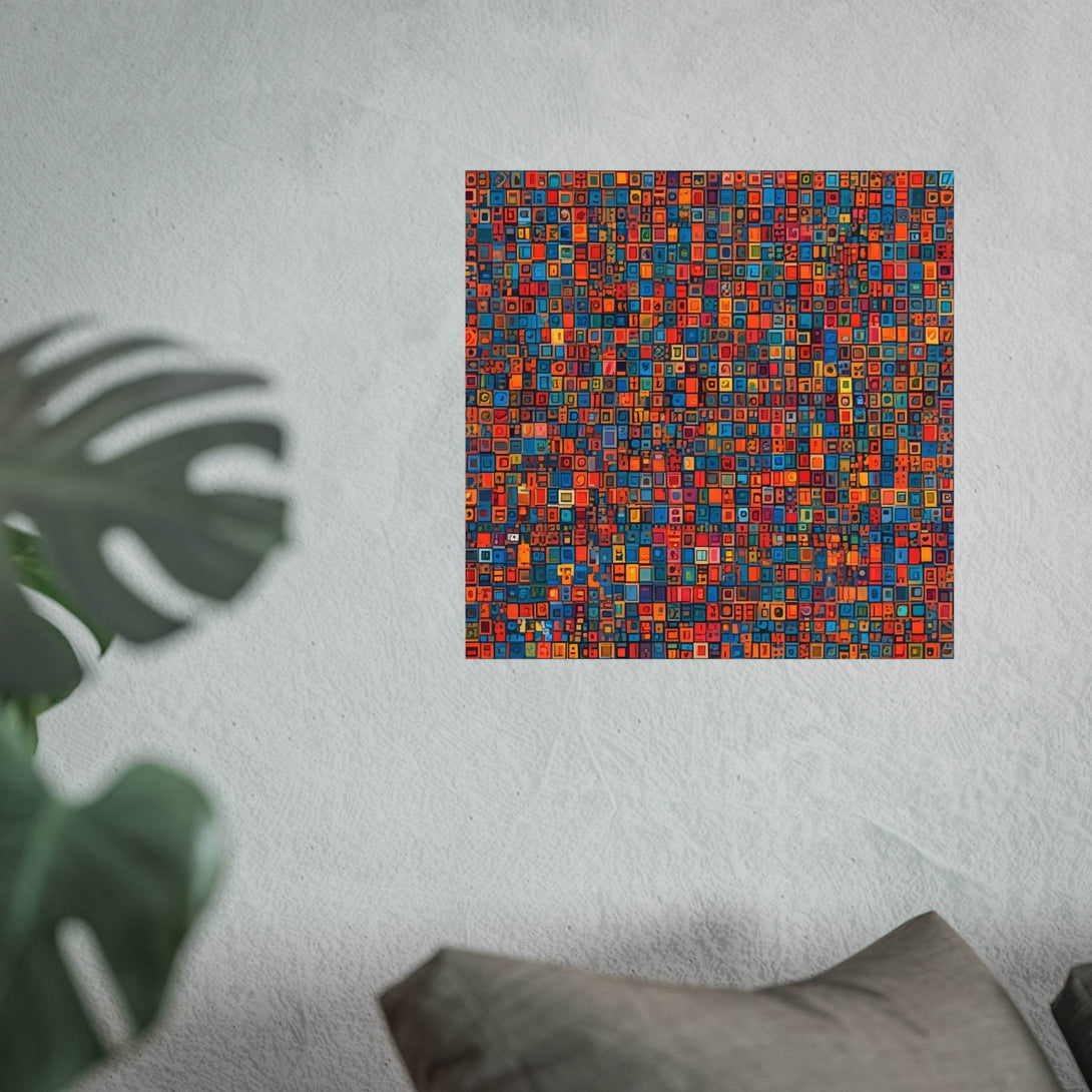 PsEyeCode #1 - Digital Mosaic on Square Fine Art Poster - Highdellic