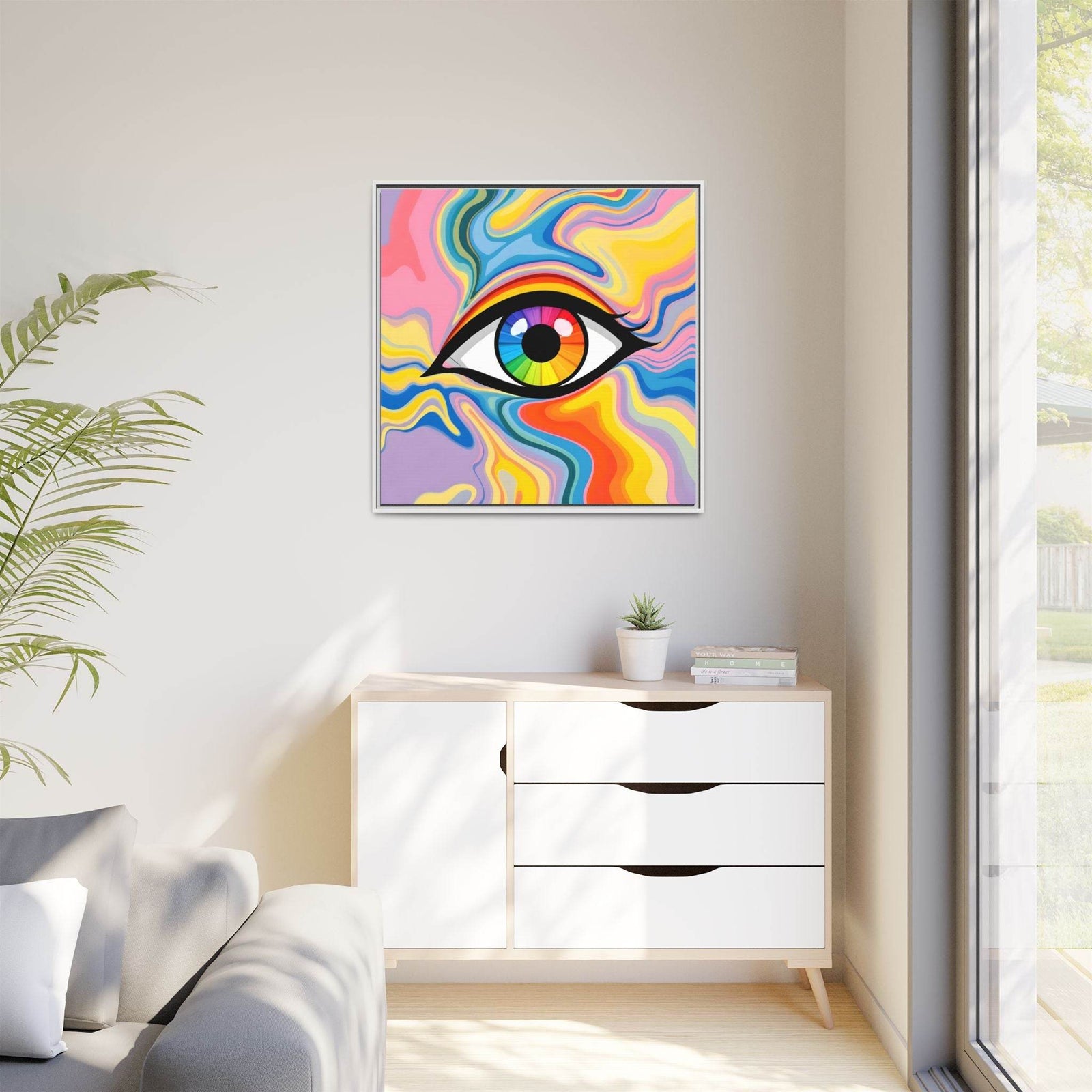 PsEyeFlow #27 - Spectrum Drift. (Matte Canvas, Framed (Multi-color)) - Highdellic