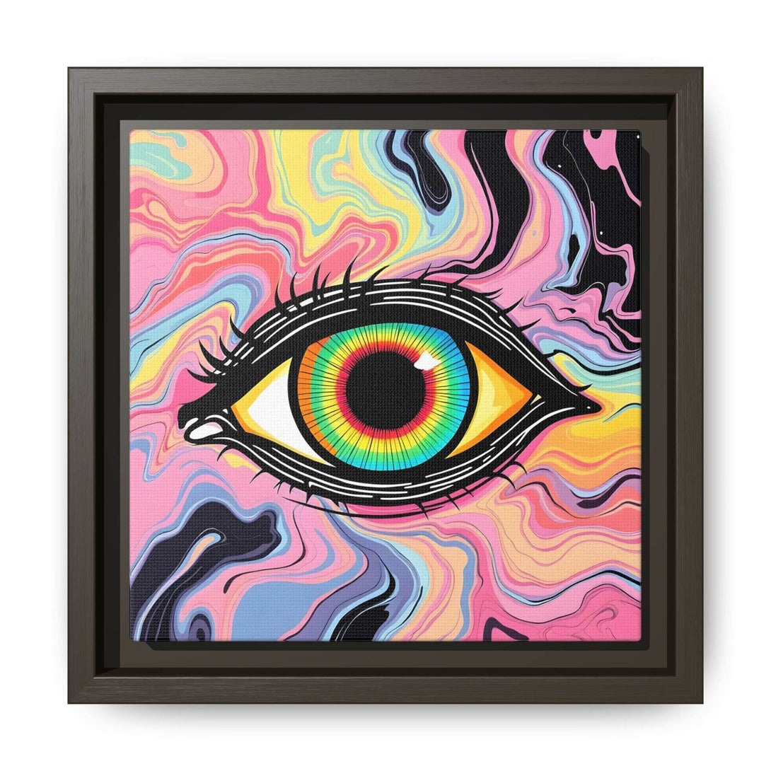 PsEyeFlow #33 – The Watcher’s Descent on Framed Matte Canvas (multi colour) - Highdellic