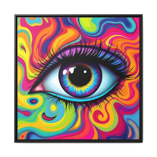 PsEyeFlow #19 - Psychedelic Awakening. ( Colorful Framed Matte Canvas Decor ) - Highdellic