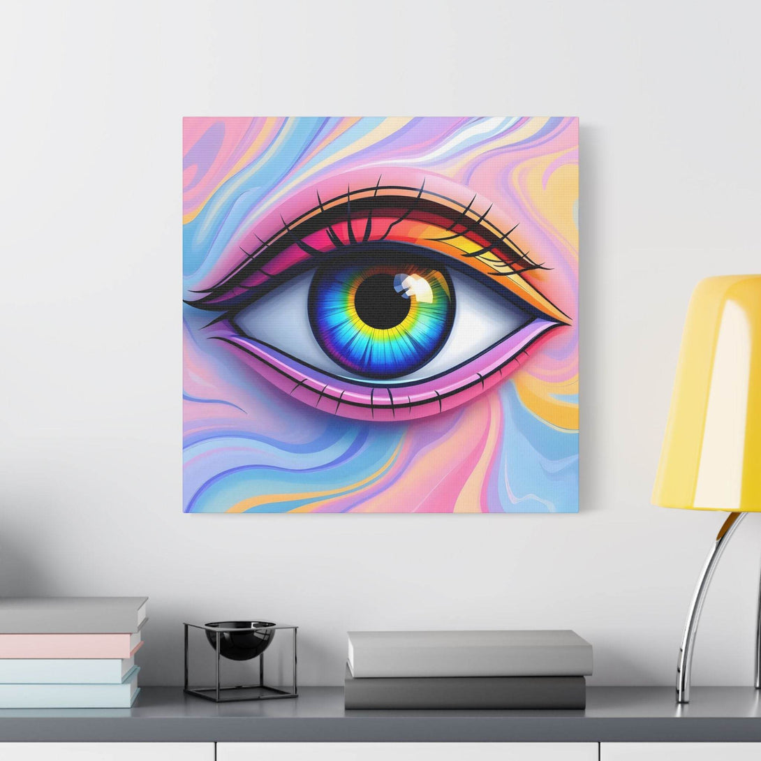PsEyeFlow #13 - Luminous Gaze. (Satin Canvas, Stretched) - Highdellic