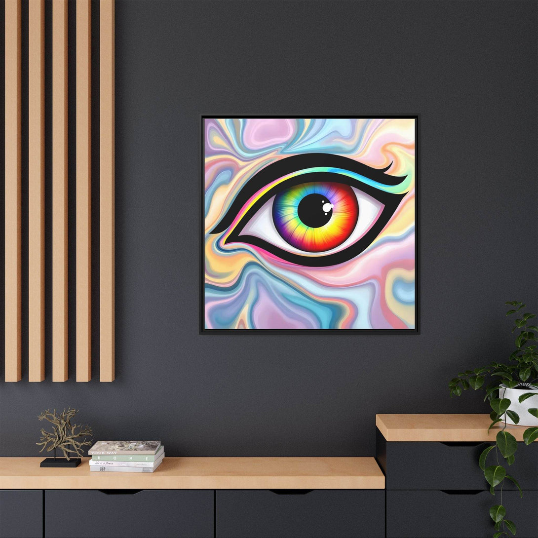 PsEyeFlow #24 - Prism Reflection (Square Matte Canvas, Framed (Multi-color)) - Highdellic