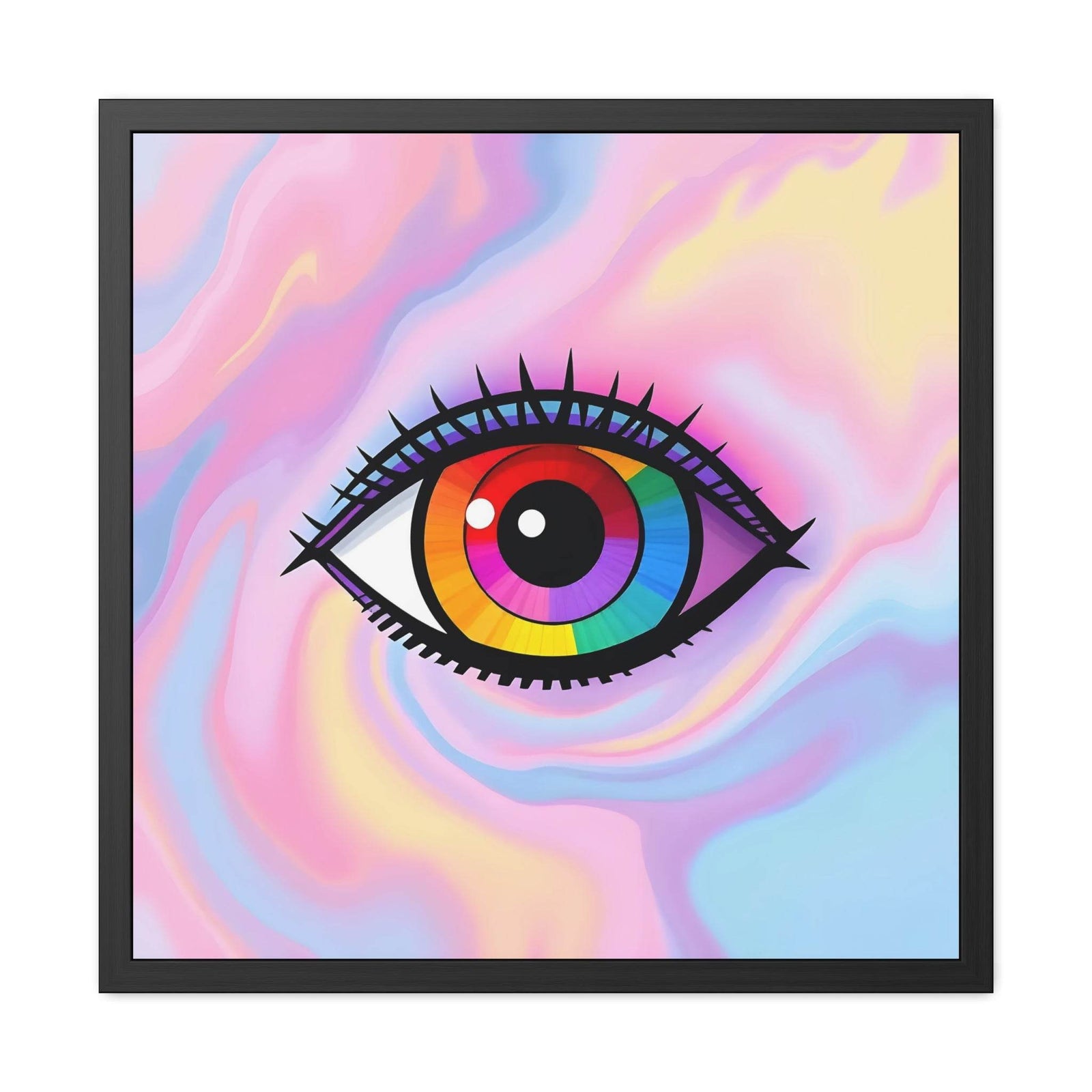 PsEyeFlow #11 - Spectrum Awakening. ( wood Framed semi-gloss coated paper ) - Highdellic