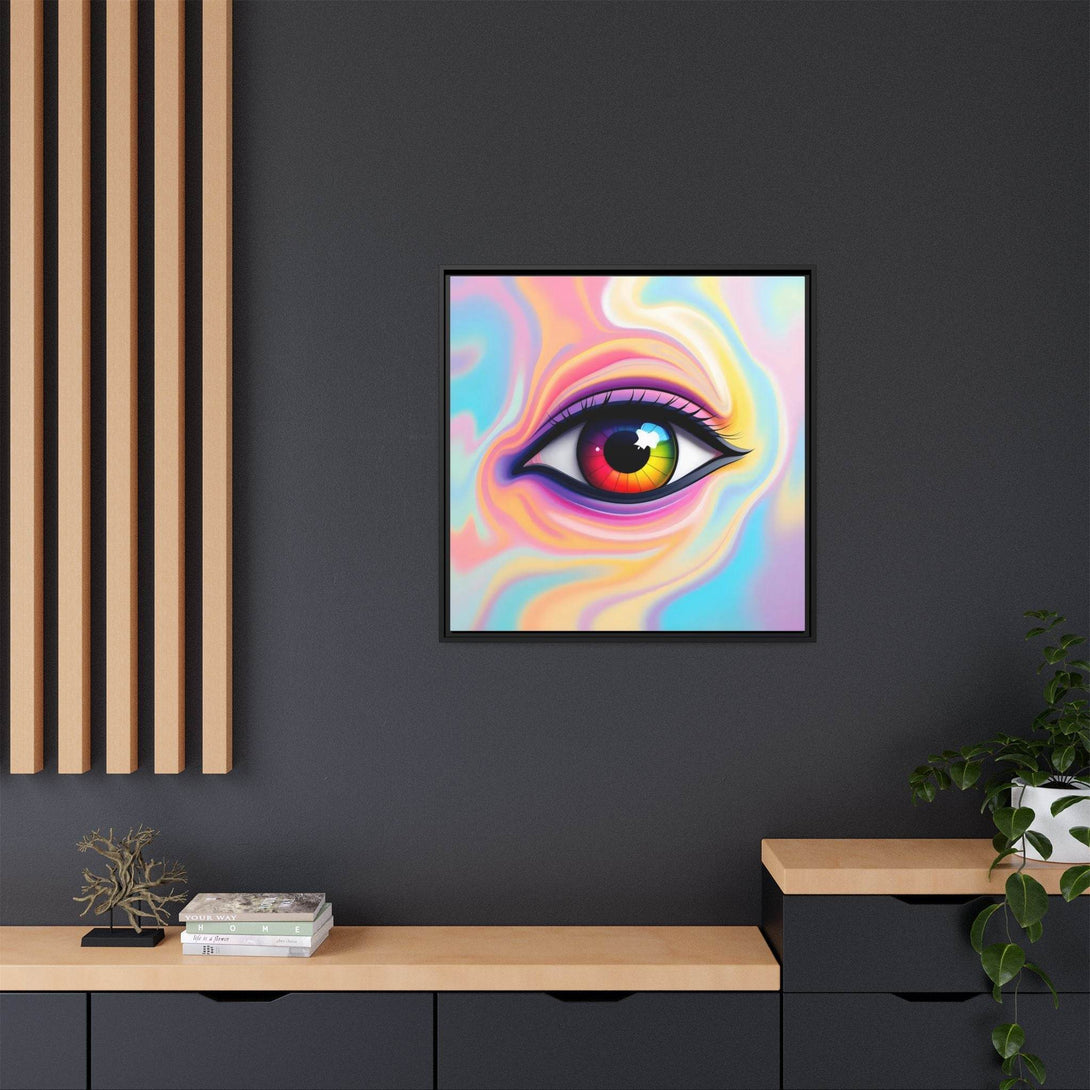 PsEyeFlow #34 – Veil of Visions on Framed Matte Canvas (multi colour) - Highdellic