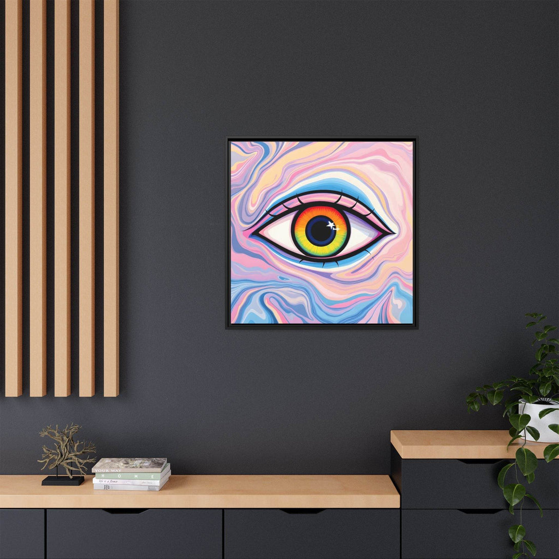PsEyeFlow #9 - Celestial Stare. ( Colorful Framed Matte Canvas Decor ) - Highdellic