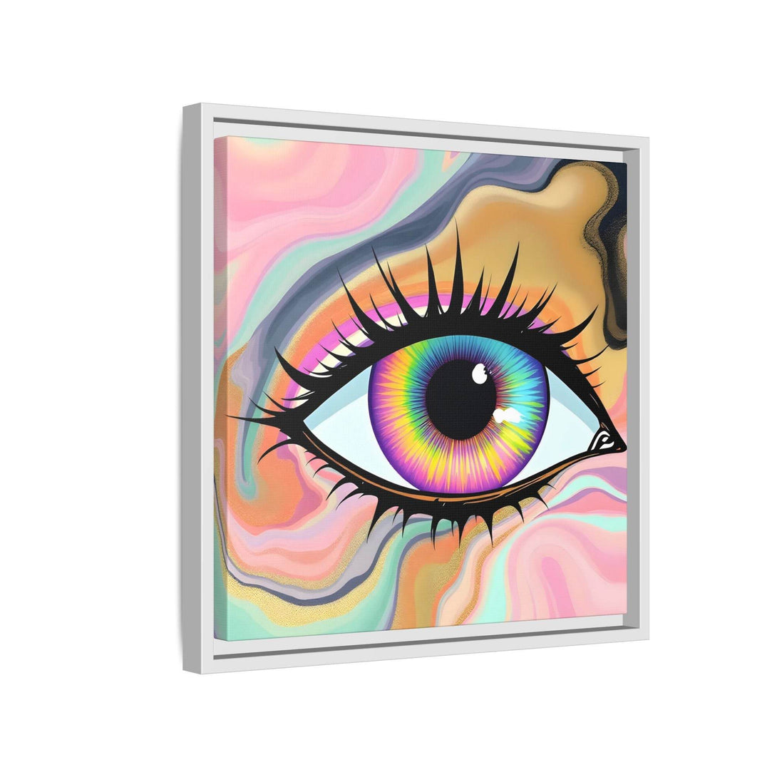 PsEyeFlow #7 - Cosmic Gaze. ( Colorful Framed Matte Canvas Decor ) - Highdellic