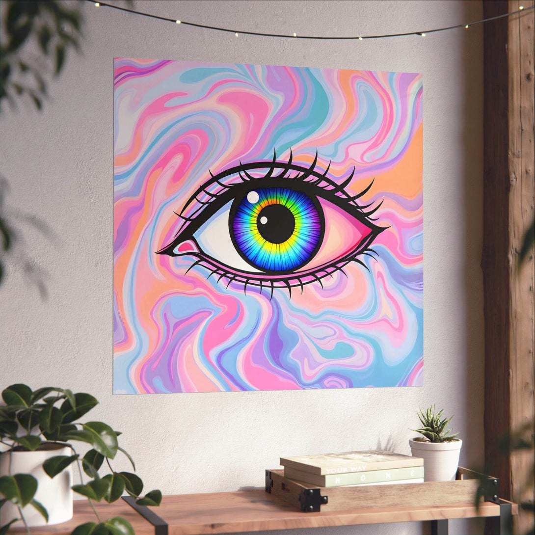 PsEyeFlow #3 – Vivid Mirage on Square Fine Art Poster - Highdellic