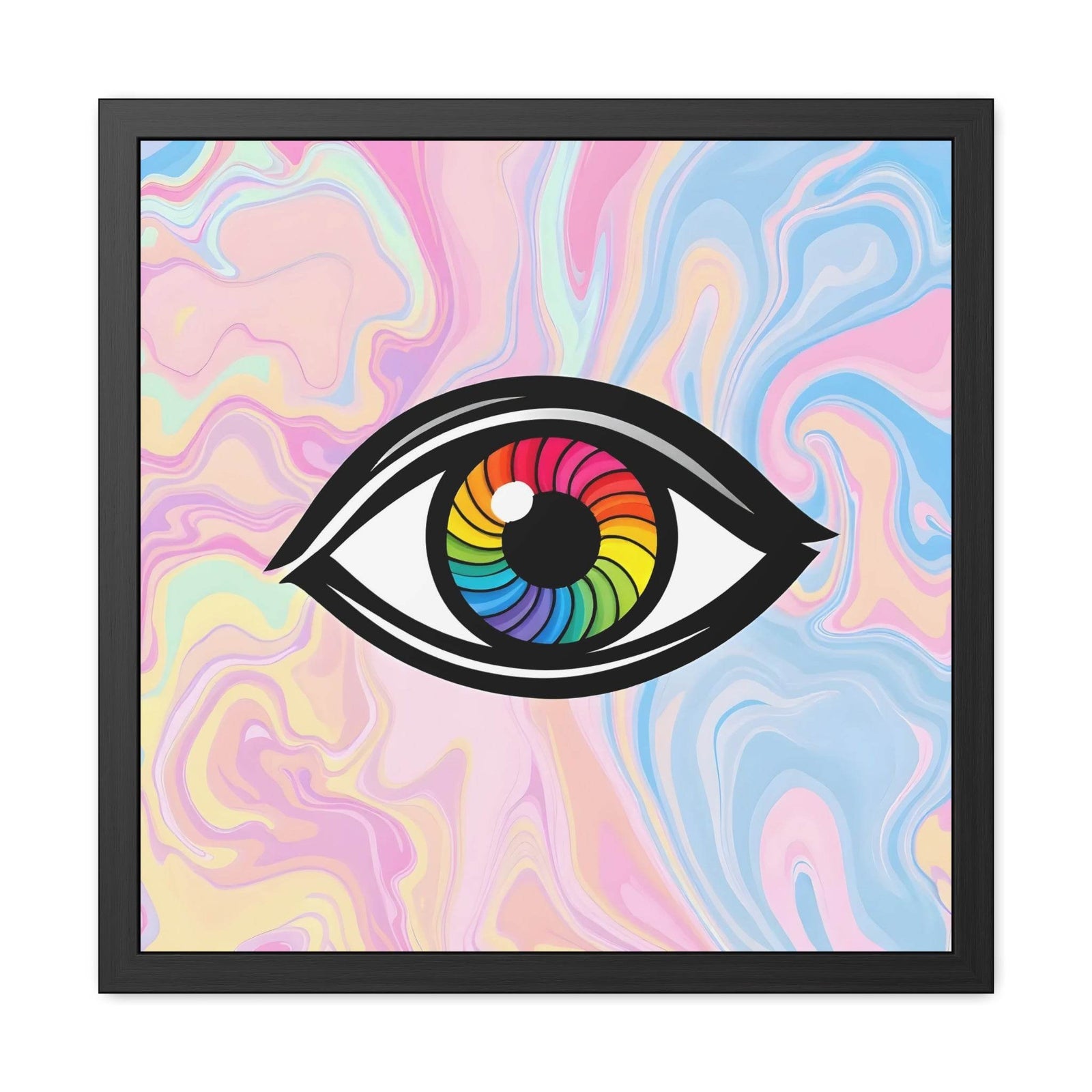 PsEyeFlow #10 - Hypnotic Spectrum. ( wood Framed semi-gloss coated paper ) - Highdellic