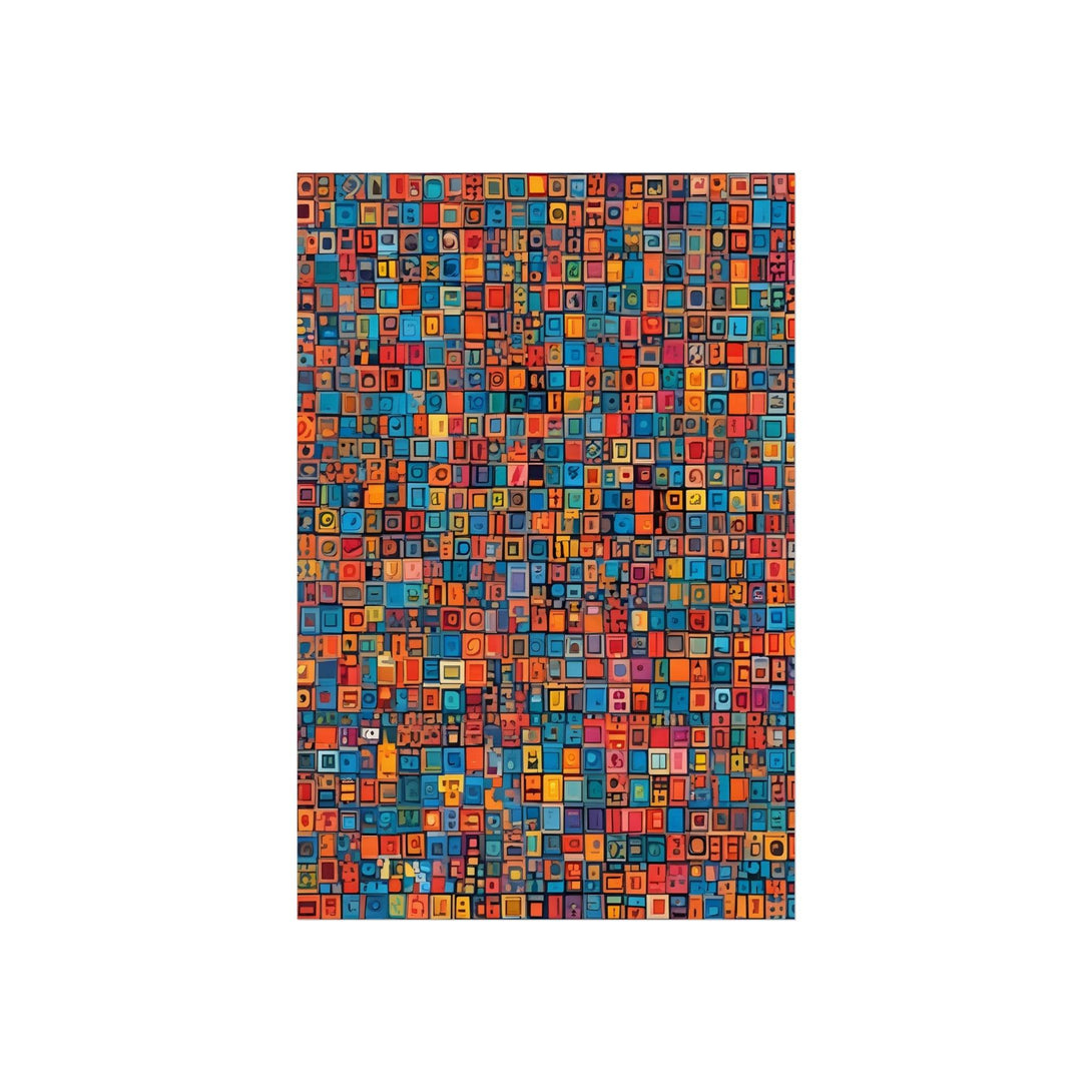 PsEyeCode #1 - Digital Mosaic on Vertical (2:3) Fine Art Poster - Highdellic