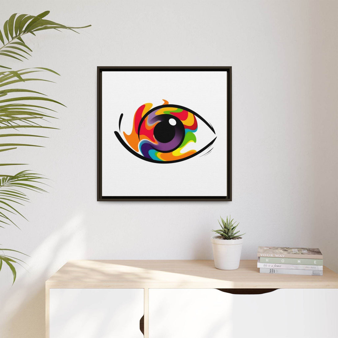 PsEyeGo 3 – Chromatic Flame on Framed Matte Canvas (Multi-color) - Highdellic