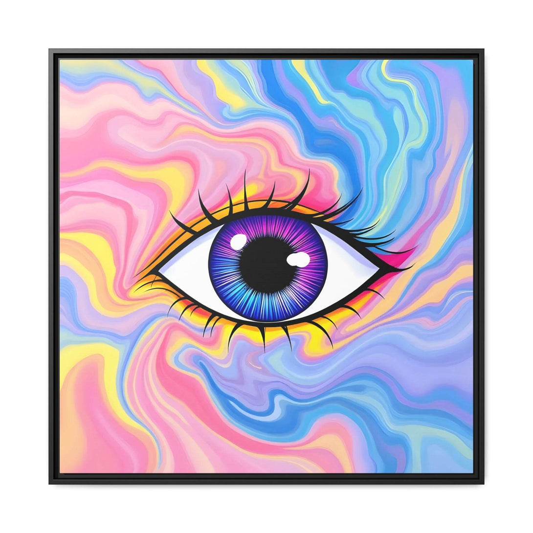 PsEyeFlow #28 - Cosmic Mirage on Framed Matte Canvas (Multi-color) - Highdellic