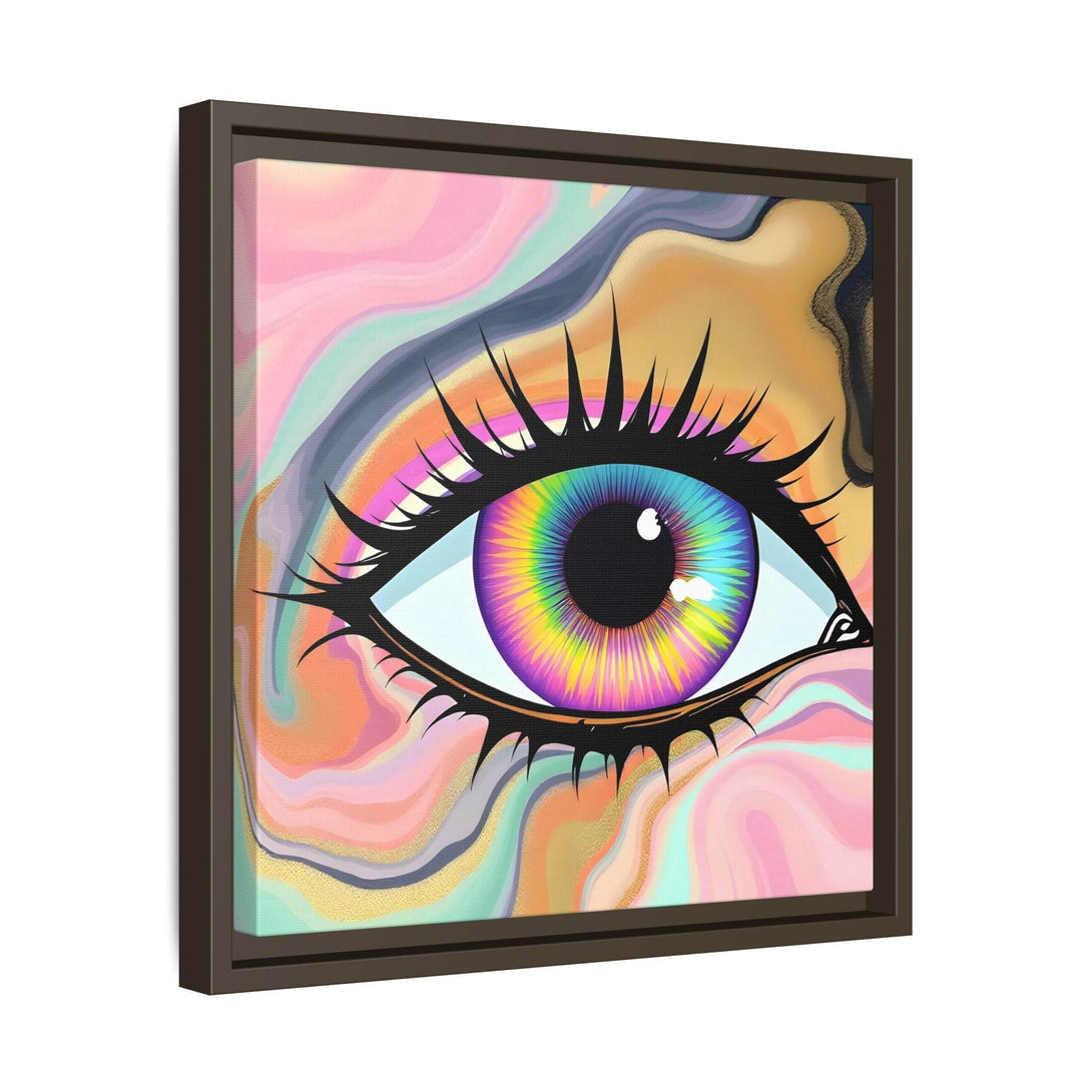 PsEyeFlow #7 - Cosmic Gaze. ( Colorful Framed Matte Canvas Decor ) - Highdellic