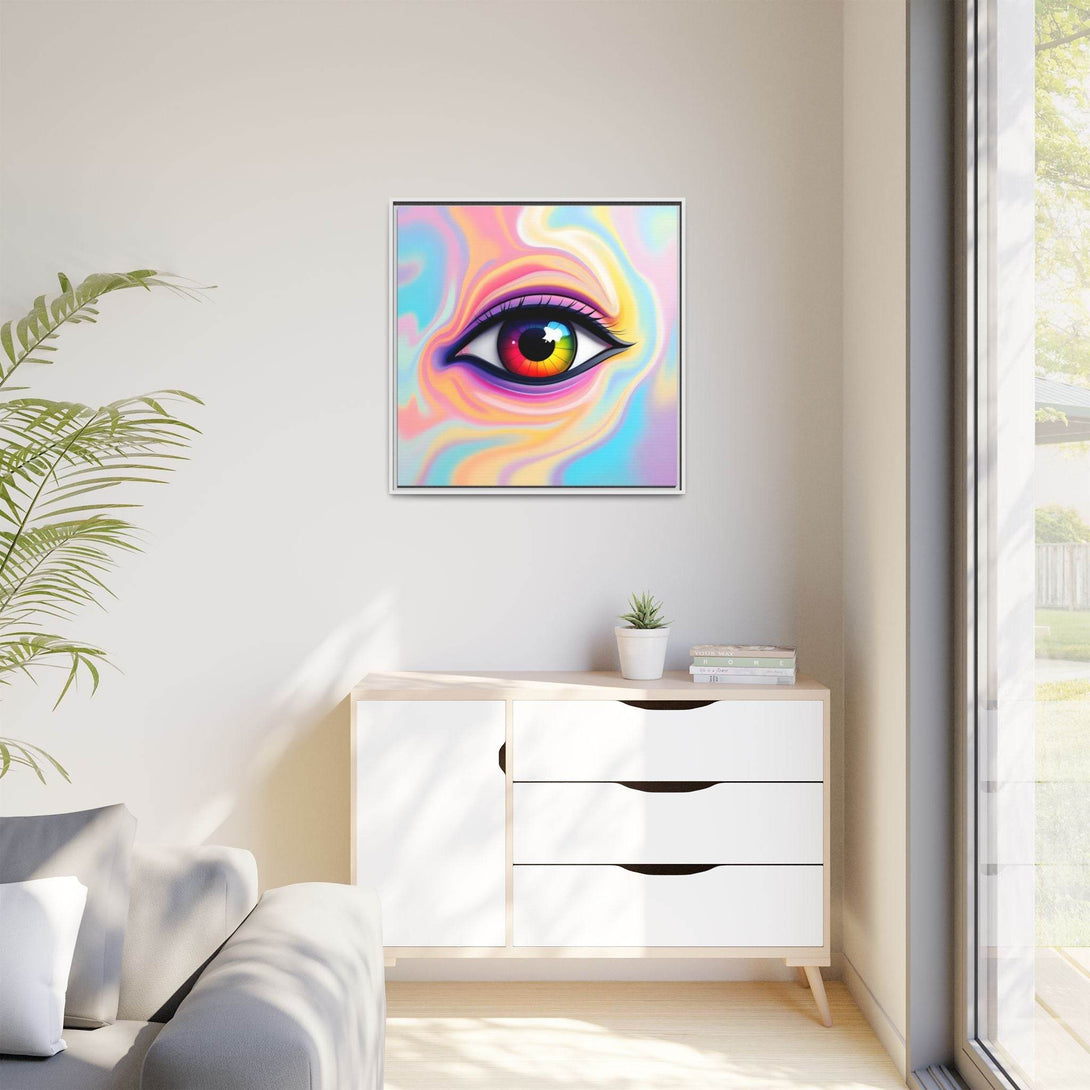 PsEyeFlow #34 – Veil of Visions on Framed Matte Canvas (multi colour) - Highdellic
