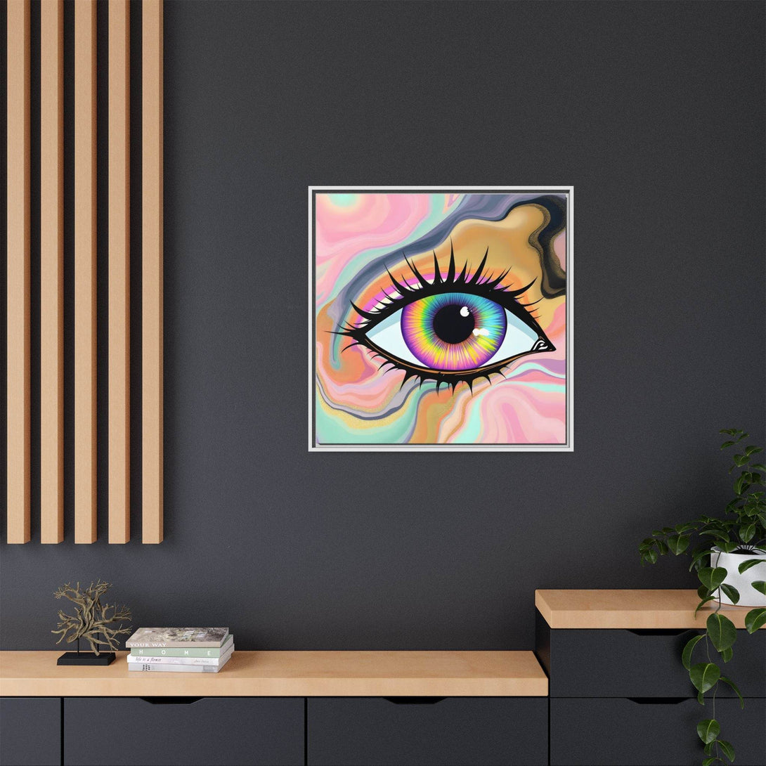 PsEyeFlow #7 - Cosmic Gaze. ( Colorful Framed Matte Canvas Decor ) - Highdellic