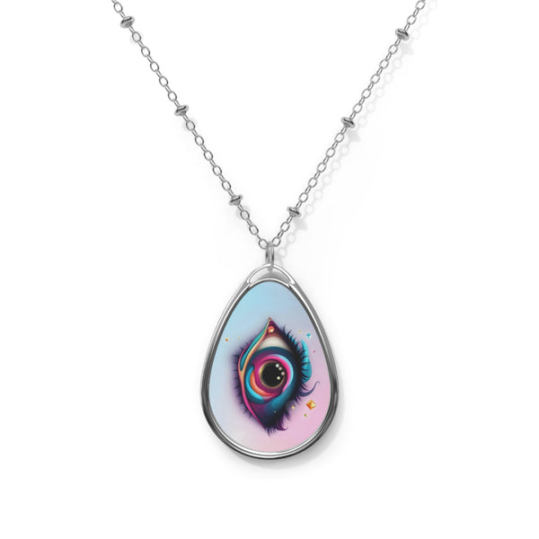 PsEyeDream #25 – Neon Reverie (Oval Necklace)