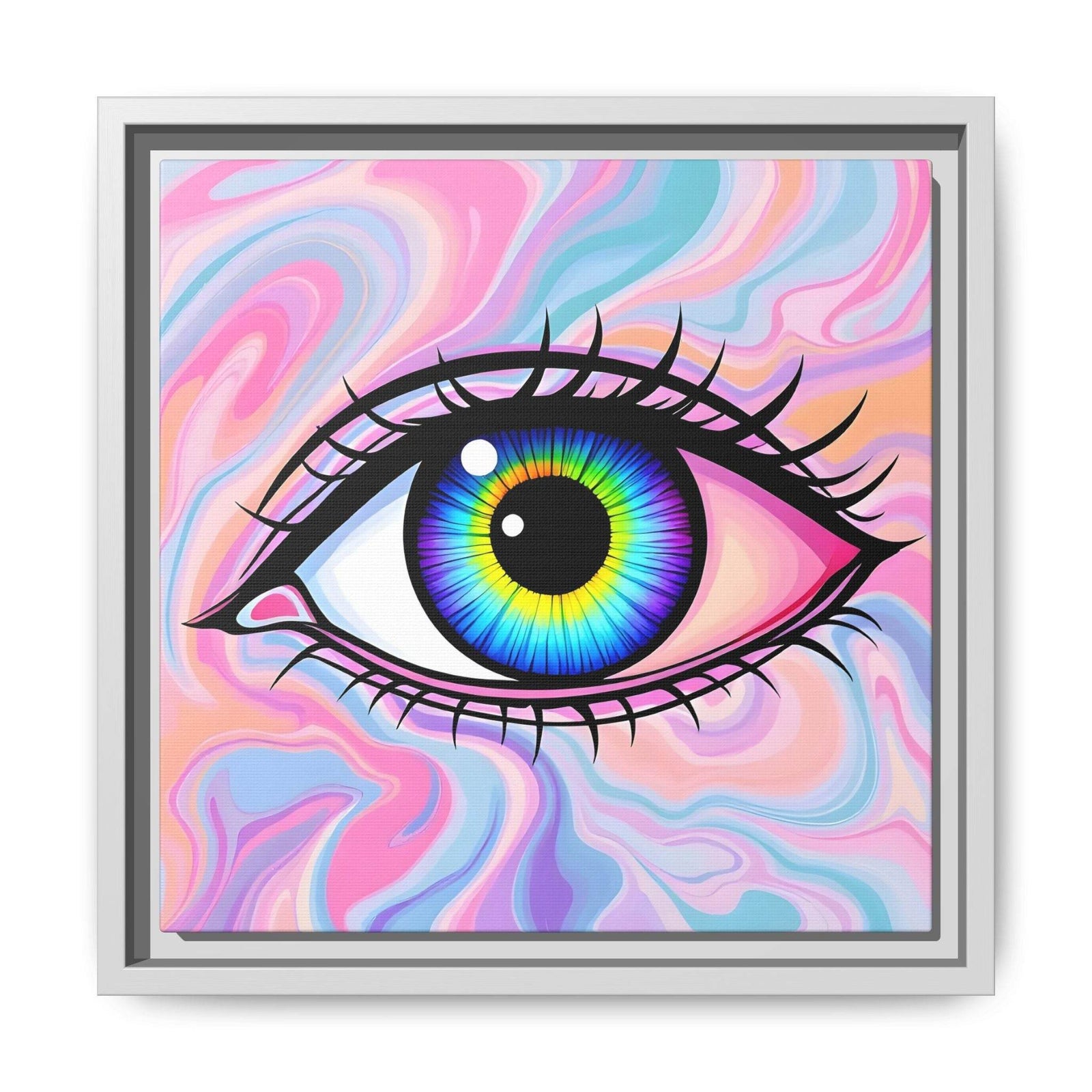 PsEyeFlow #3 – Vivid Mirage (Matte Canvas, Framed (Multi-color)) - Highdellic