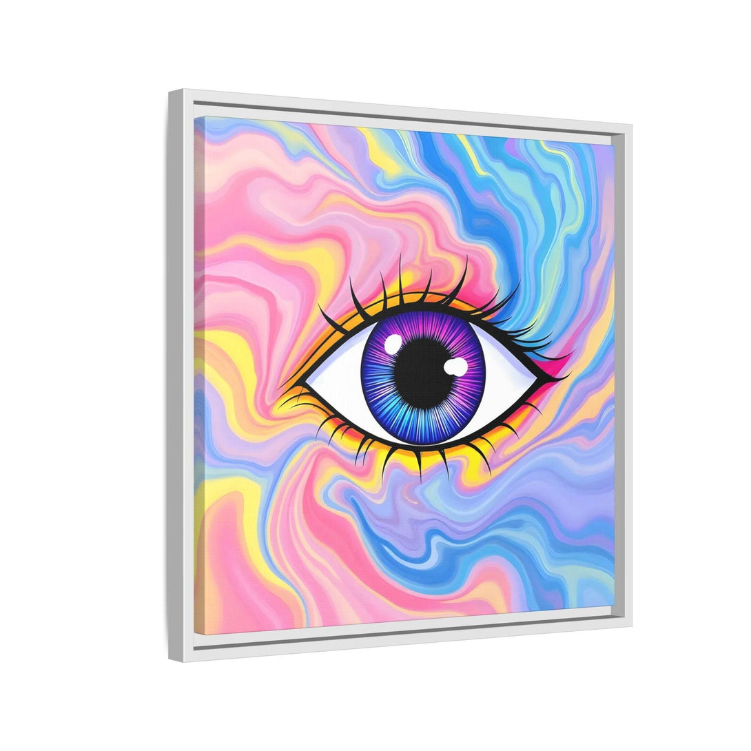 PsEyeFlow #28 - Cosmic Mirage on Framed Matte Canvas (Multi-color) - Highdellic