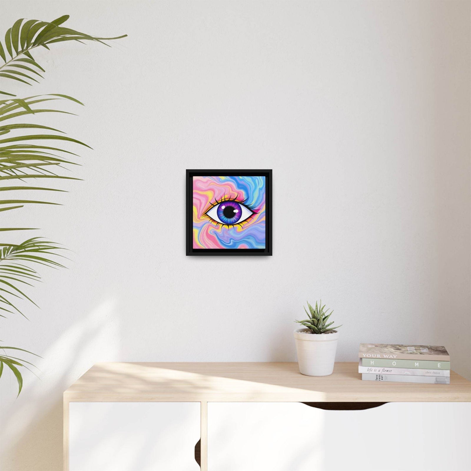 PsEyeFlow #28 - Cosmic Mirage on Framed Matte Canvas (Multi-color) - Highdellic