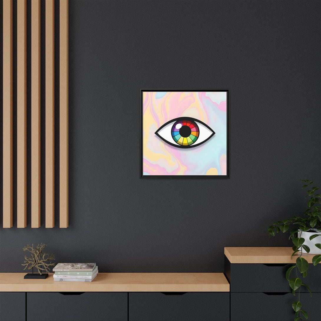 PsEyeFlow 5 - Prism Stare. ( Colorful Framed Matte Canvas Decor ) - Highdellic