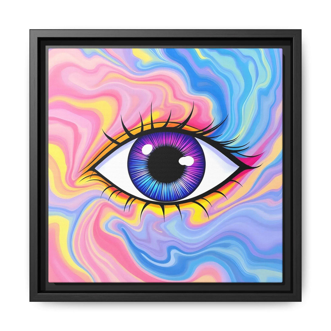 PsEyeFlow #28 - Cosmic Mirage on Framed Matte Canvas (Multi-color) - Highdellic