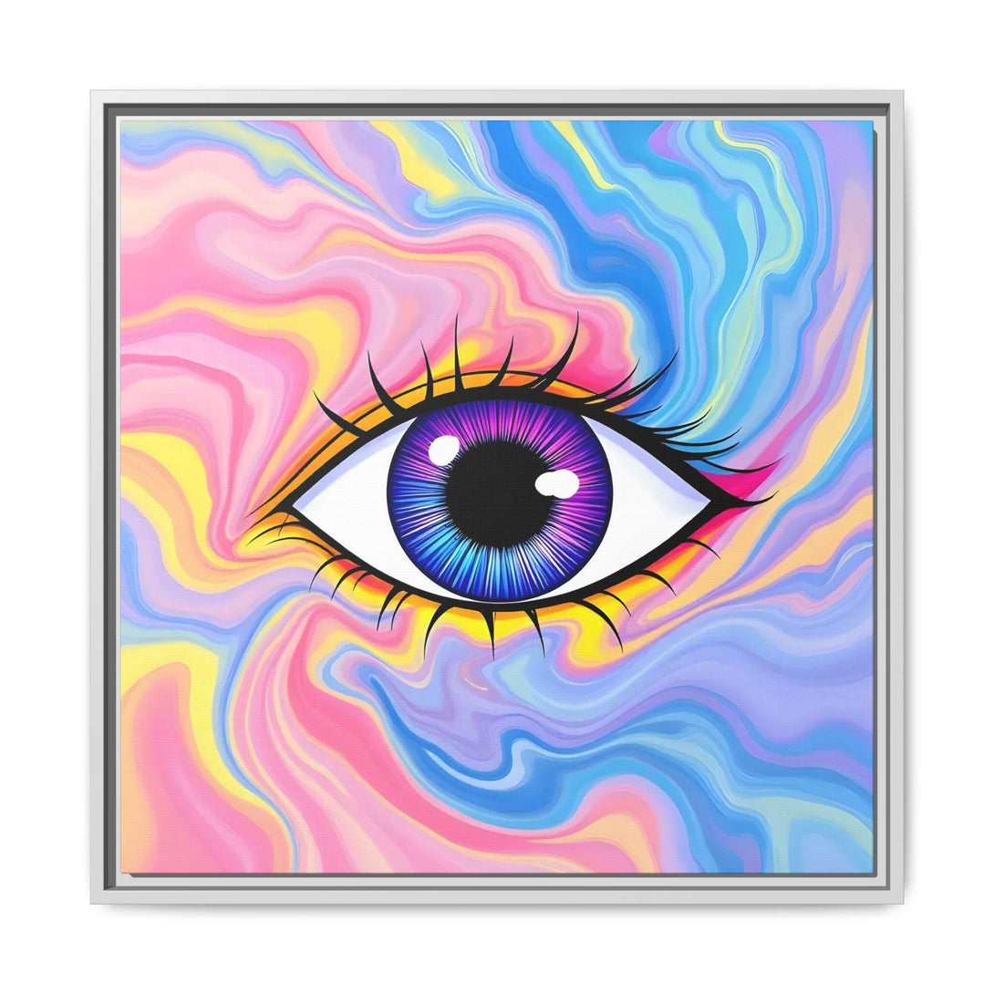 PsEyeFlow #28 - Cosmic Mirage on Framed Matte Canvas (Multi-color) - Highdellic