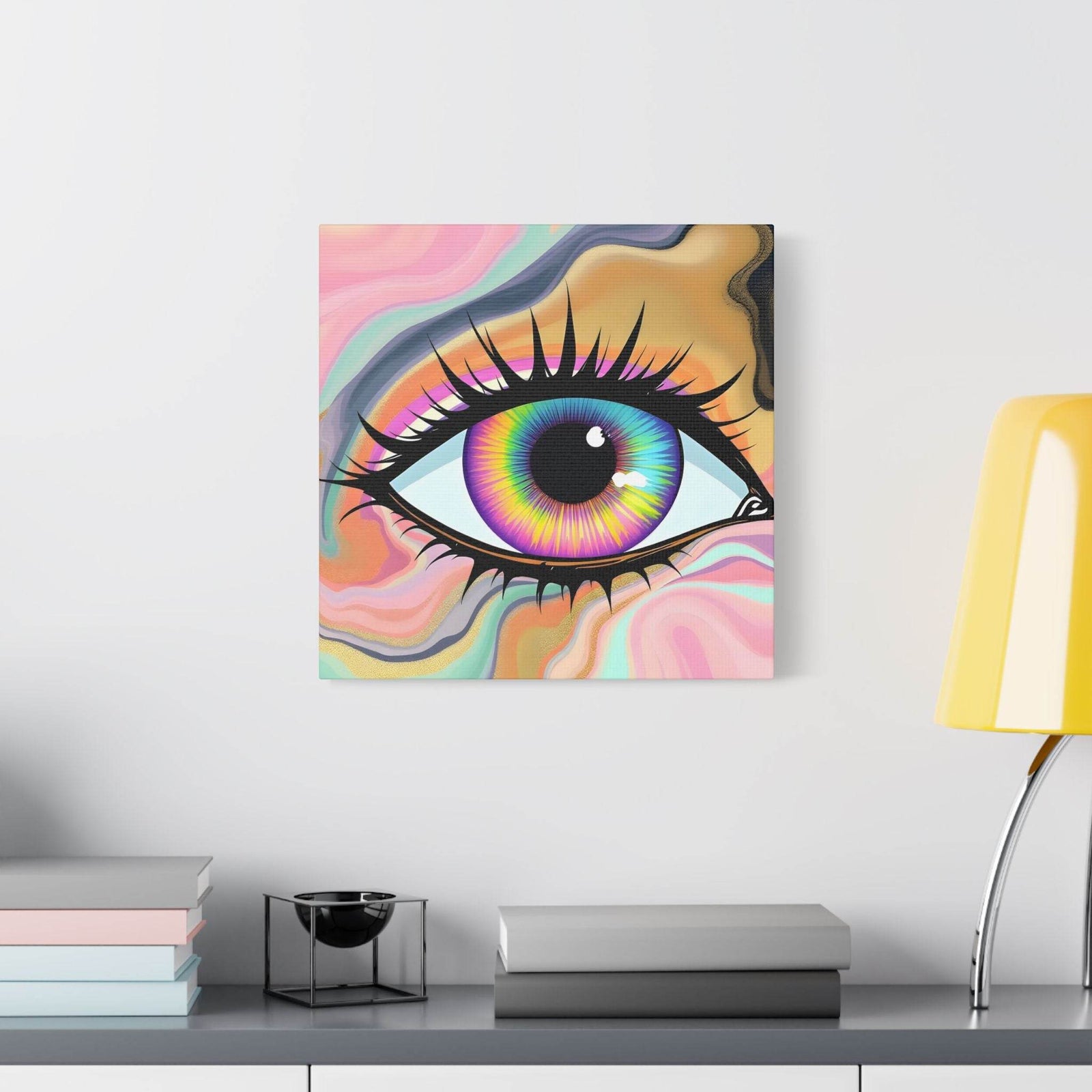 PsEyeFlow #7 - Cosmic Gaze. (Satin Canvas, Stretched) - Highdellic