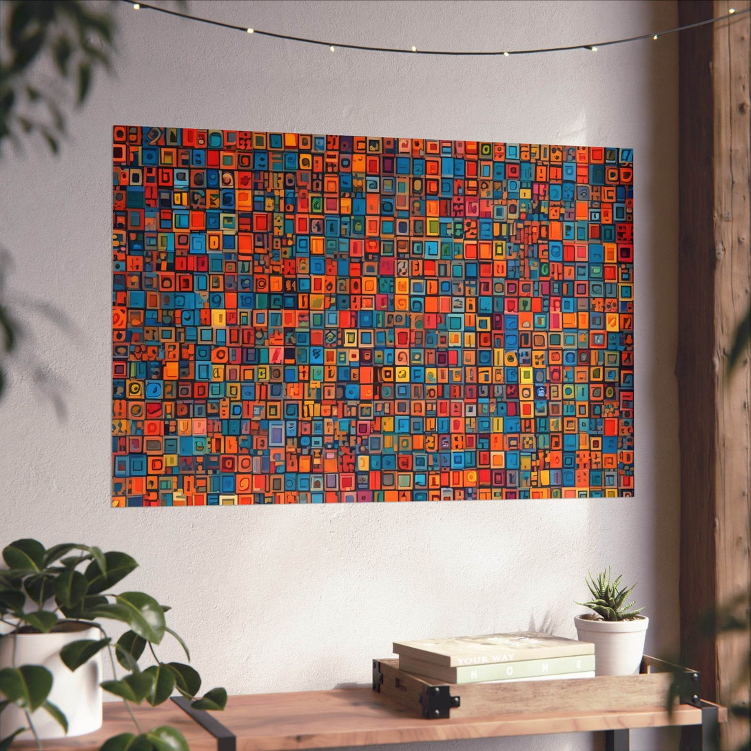 PsEyeCode #1 - Digital Mosaic on Horizontal (3:2) Fine Art Poster - Highdellic