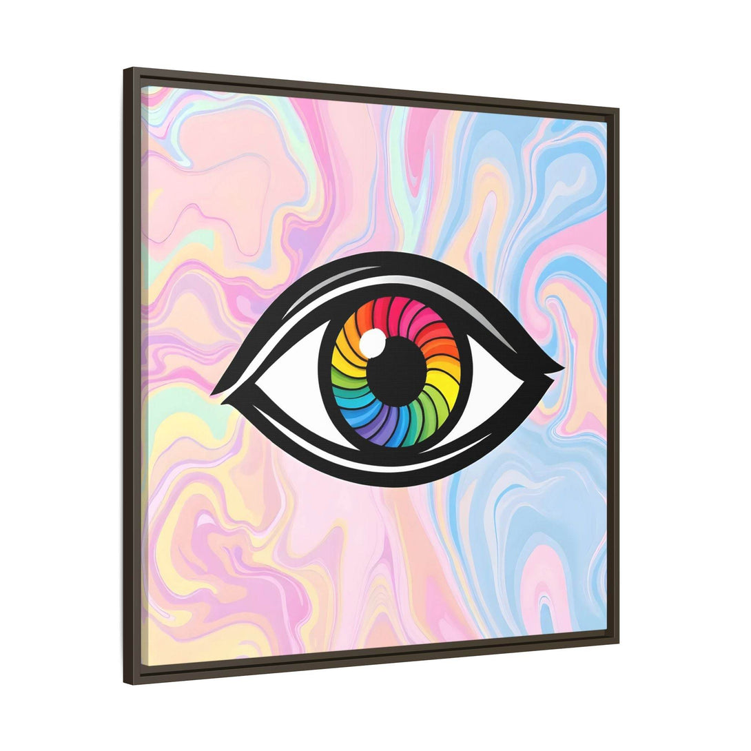 PsEyeFlow #10 - Hypnotic Spectrum. ( Colorful Framed Matte Canvas Decor ) - Highdellic