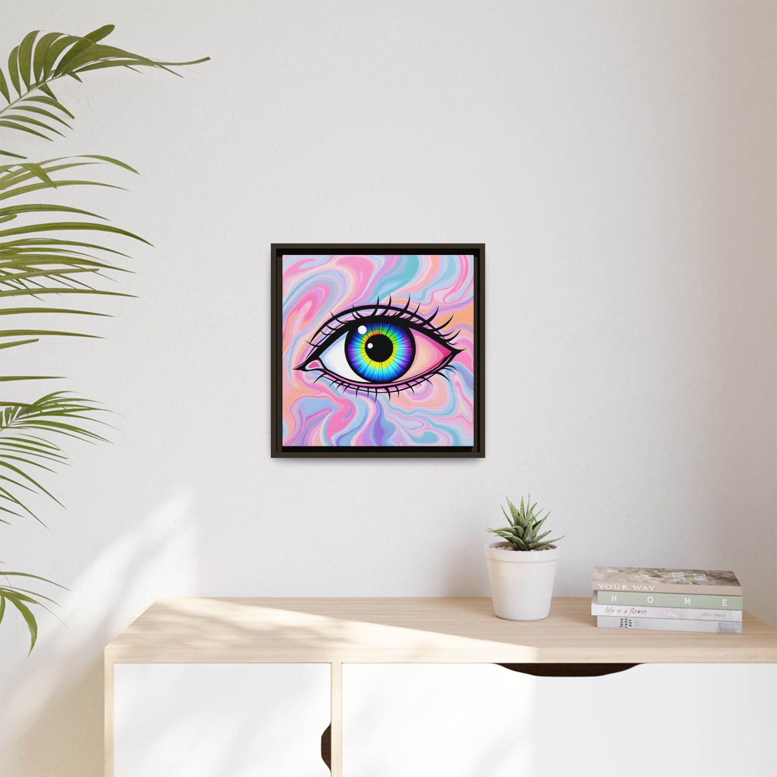 PsEyeFlow #3 – Vivid Mirage (Matte Canvas, Framed (Multi-color)) - Highdellic