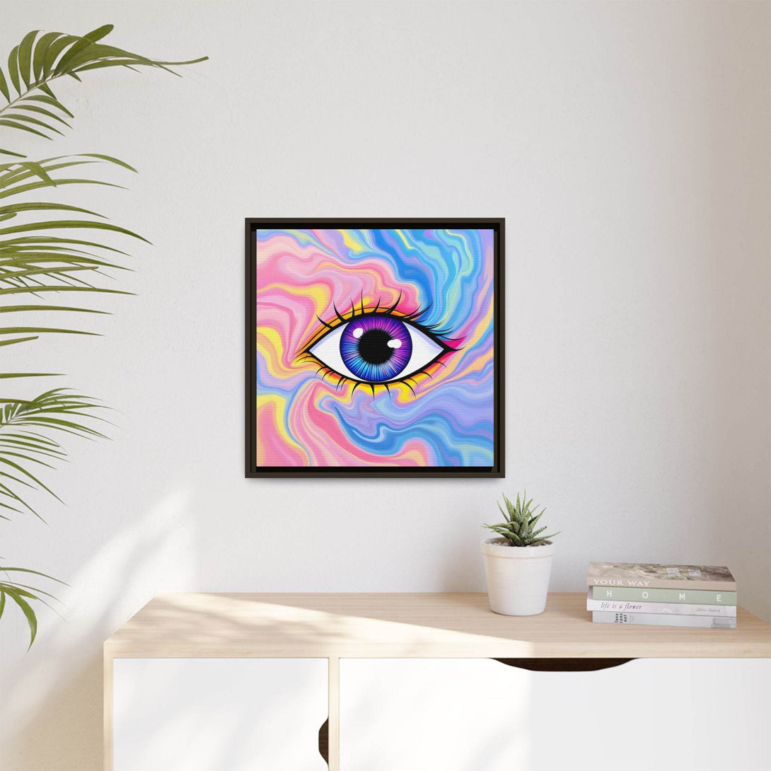 PsEyeFlow #28 - Cosmic Mirage on Framed Matte Canvas (Multi-color) - Highdellic