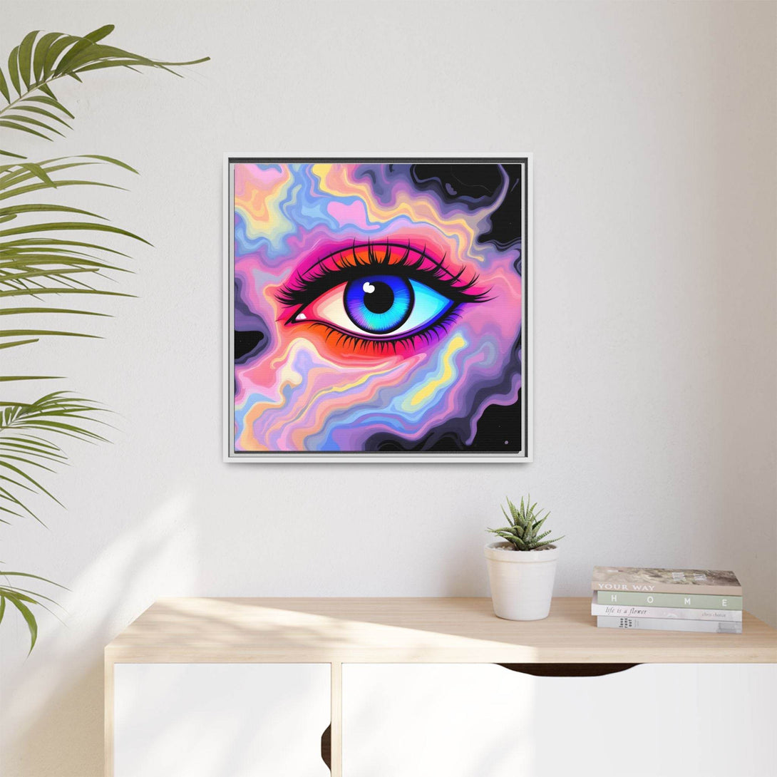 PsEyeFlow #23 - Nebula Gaze ( Colorful Framed Matte Canvas Decor ) - Highdellic