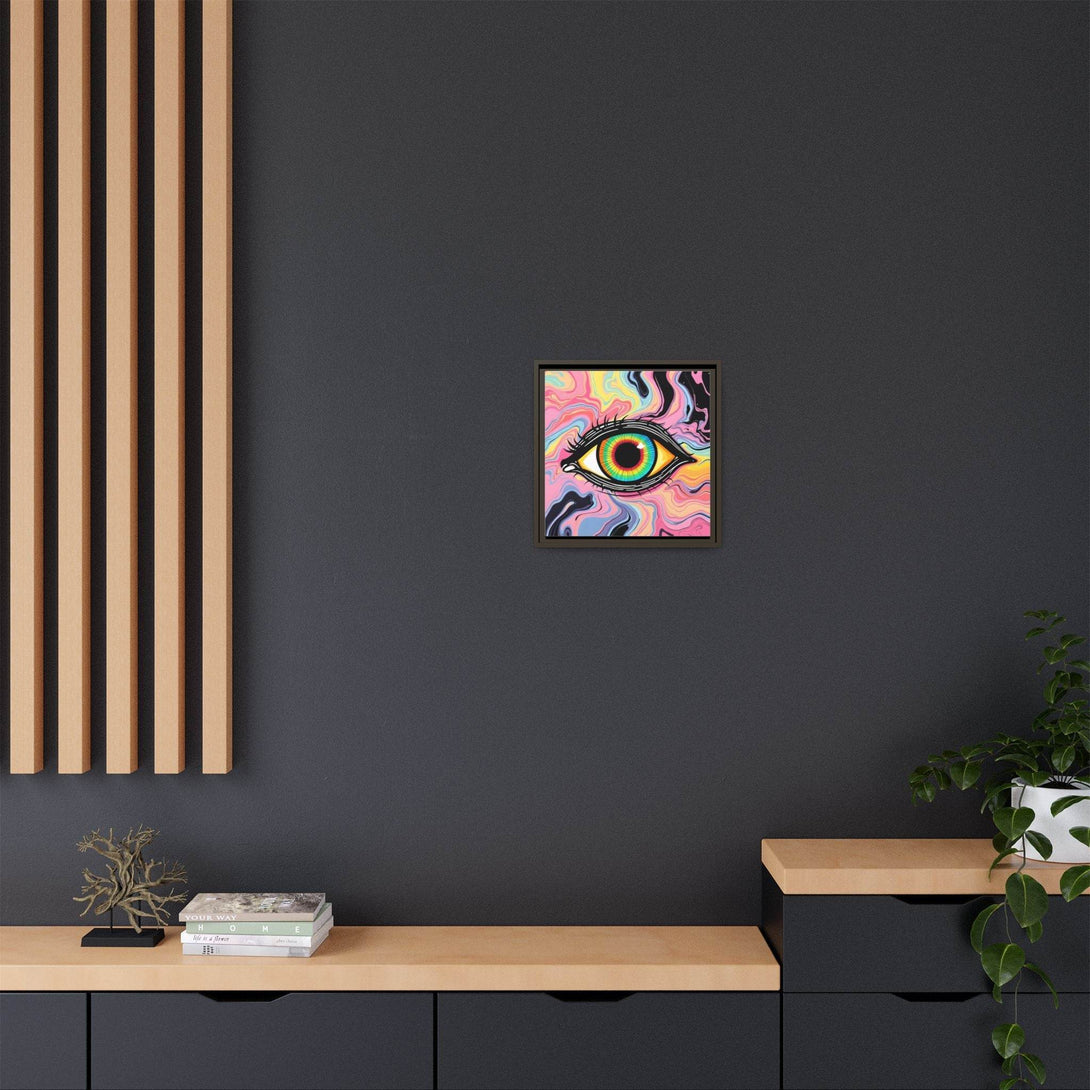PsEyeFlow #33 – The Watcher’s Descent on Framed Matte Canvas (multi colour) - Highdellic