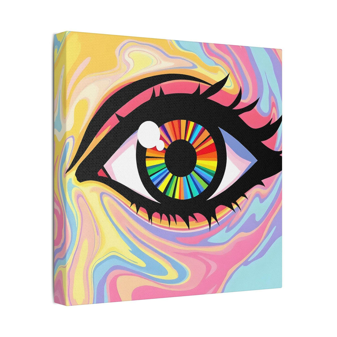 PsEyeFlow #12 - Prismatic Glimpse. (Satin Canvas, Stretched) - Highdellic