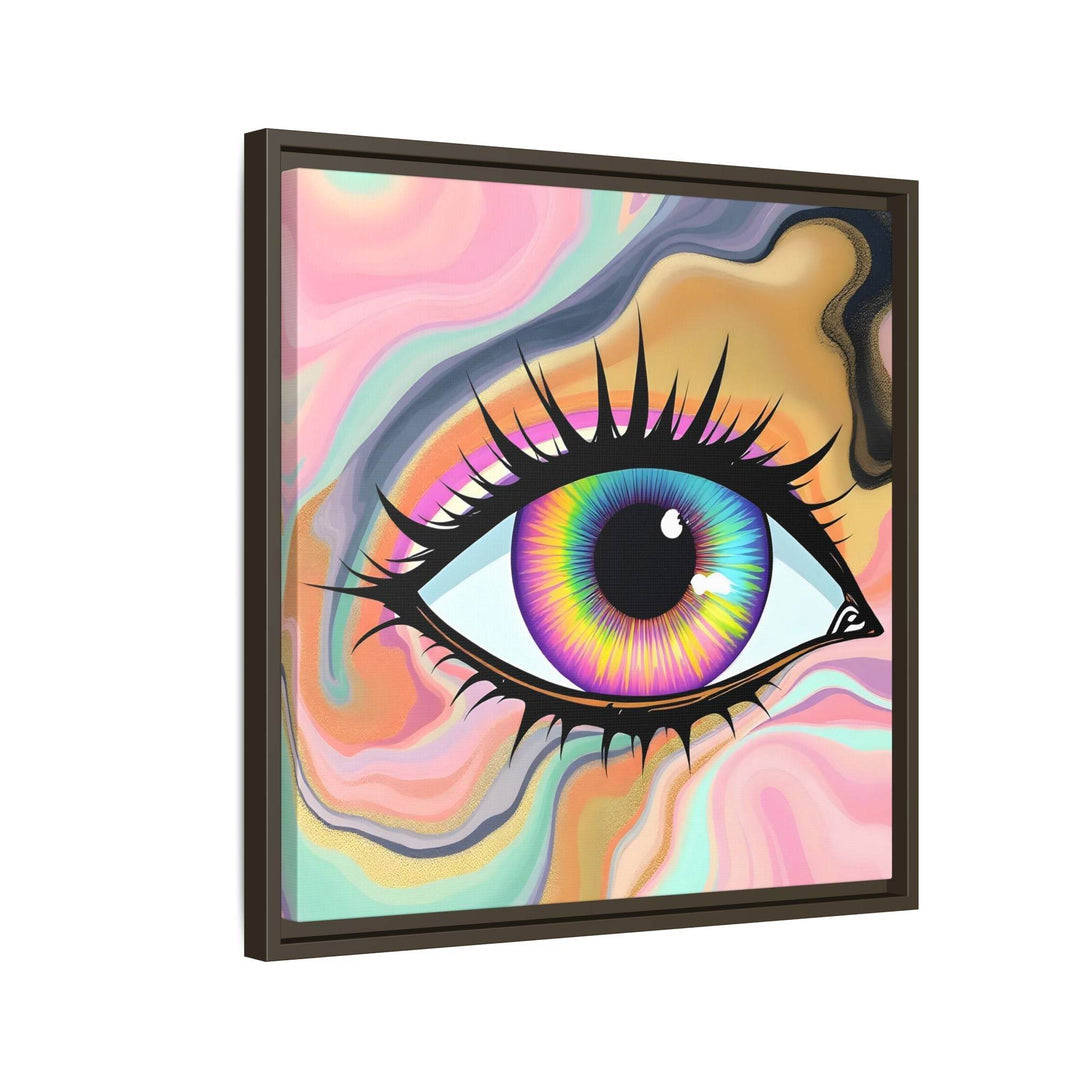 PsEyeFlow #7 - Cosmic Gaze. ( Colorful Framed Matte Canvas Decor ) - Highdellic