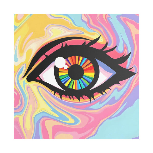 PsEyeFlow #12 - Prismatic Glimpse. (Satin Canvas, Stretched) - Highdellic