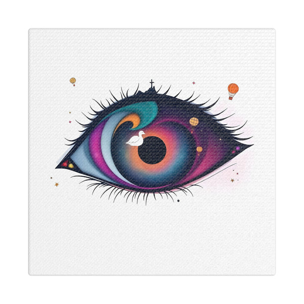 PsEyeDream #16 – Swan’s Celestial Voyage (Stretched Satin Canvas)