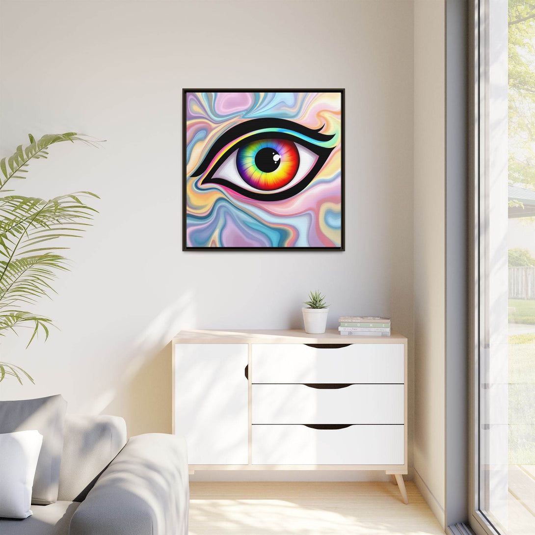 PsEyeFlow #24 - Prism Reflection (Square Matte Canvas, Framed (Multi-color)) - Highdellic