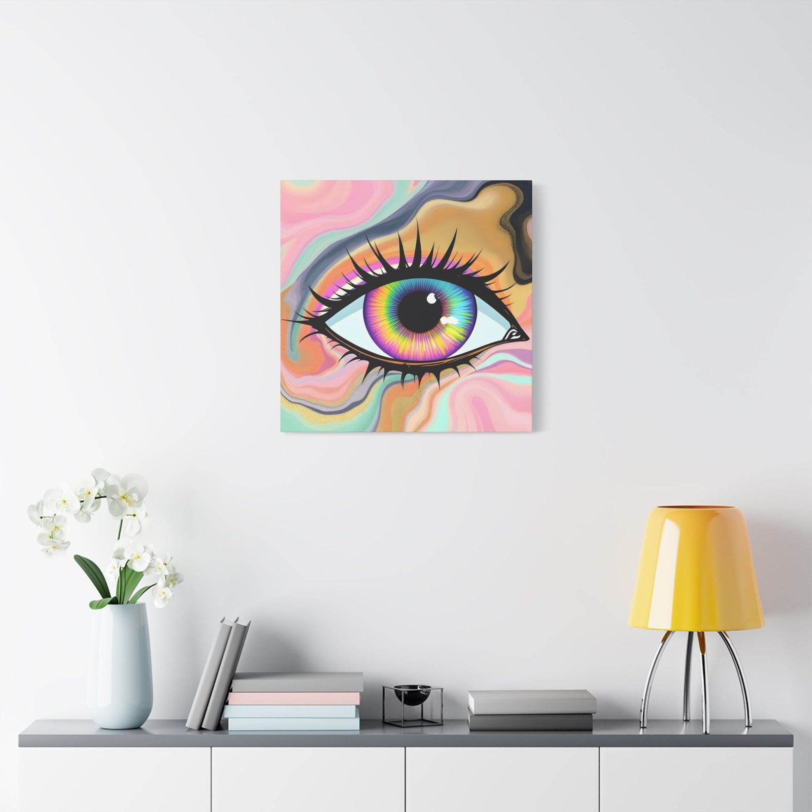 PsEyeFlow #7 - Cosmic Gaze. (Satin Canvas, Stretched) - Highdellic
