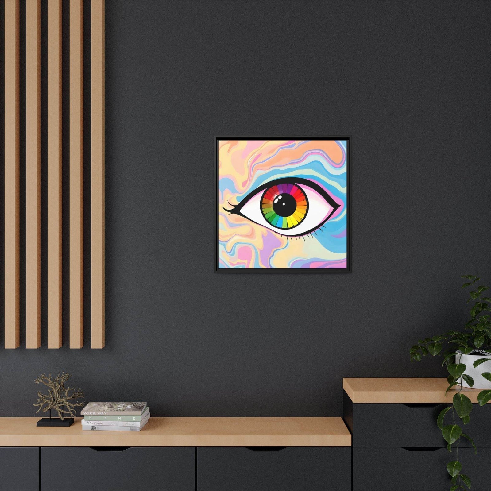 PsEyeFlow #1 – Prism Vision on Colour Framed Matte Canvas - Highdellic