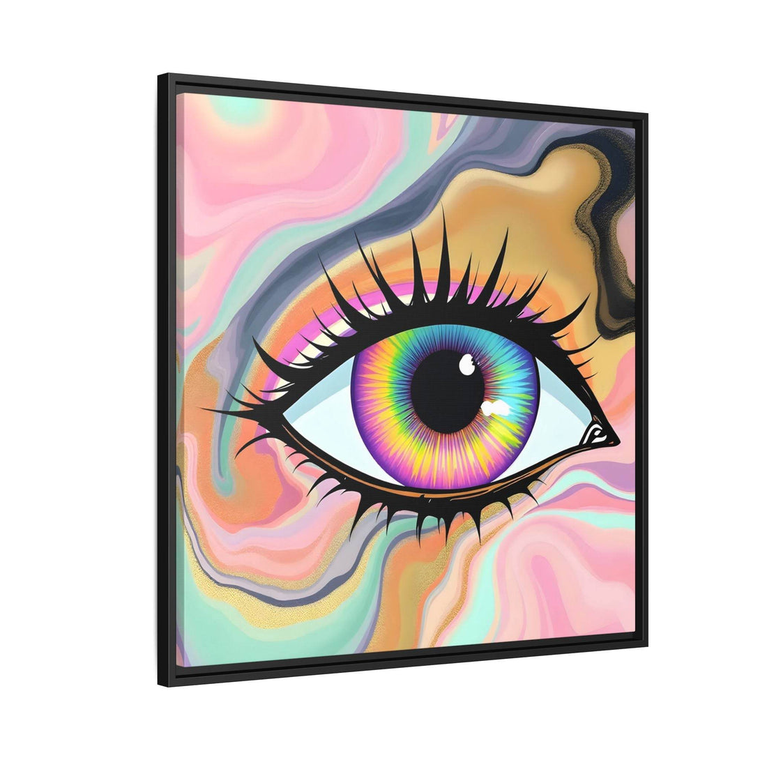 PsEyeFlow #7 - Cosmic Gaze. ( Colorful Framed Matte Canvas Decor ) - Highdellic