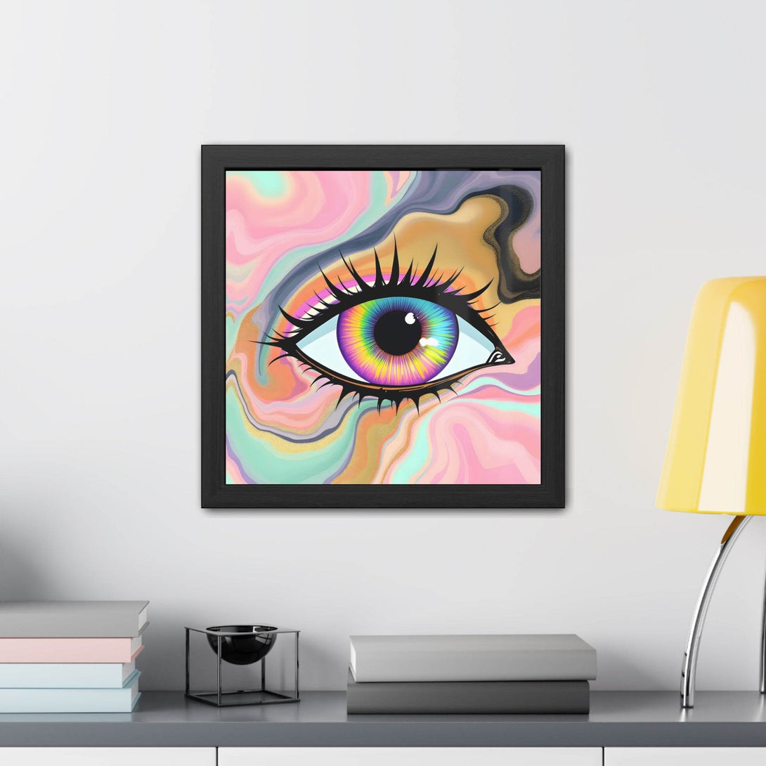 PsEyeFlow #7 - Cosmic Gaze. ( wood Framed semi-gloss coated paper ) - Highdellic