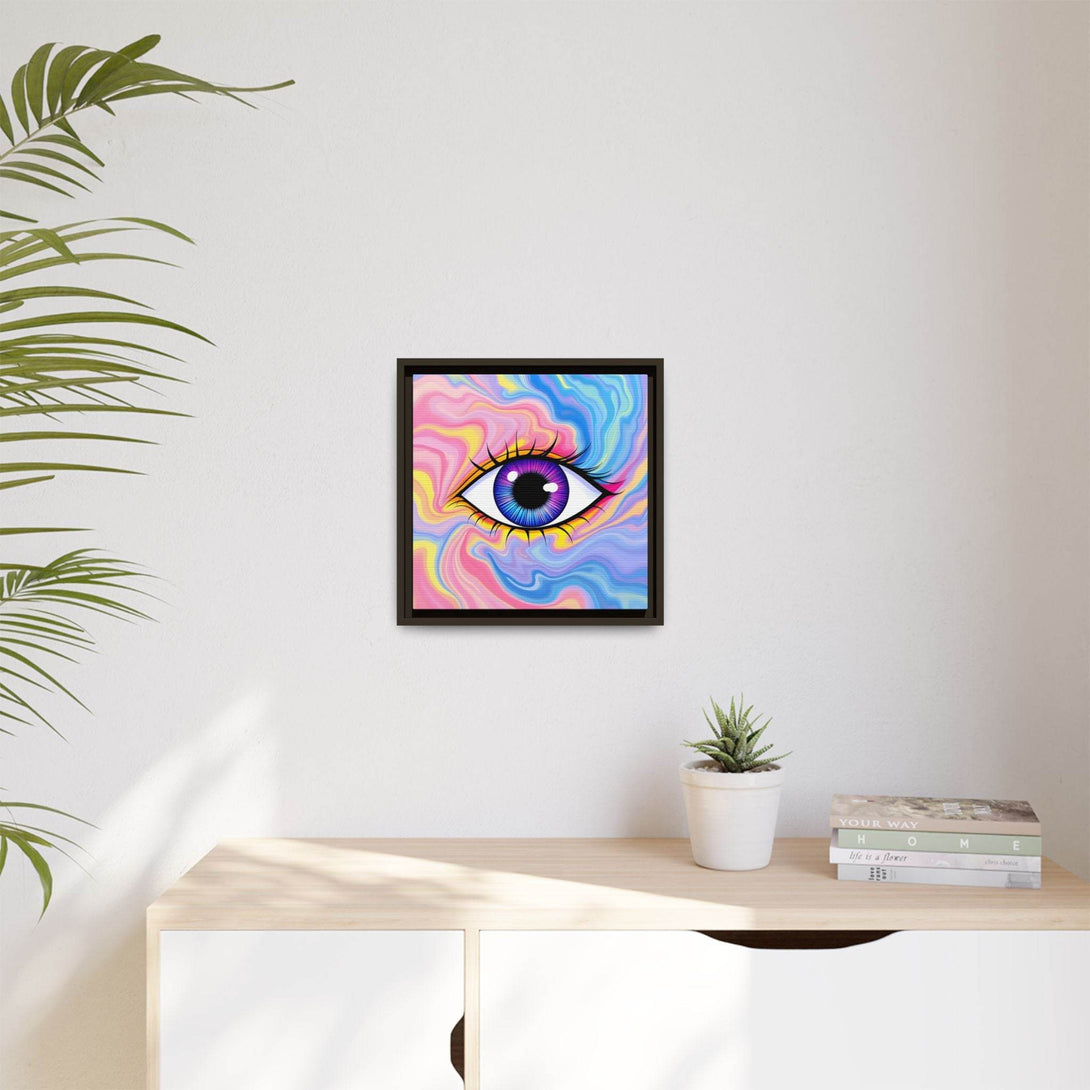PsEyeFlow #28 - Cosmic Mirage on Framed Matte Canvas (Multi-color) - Highdellic