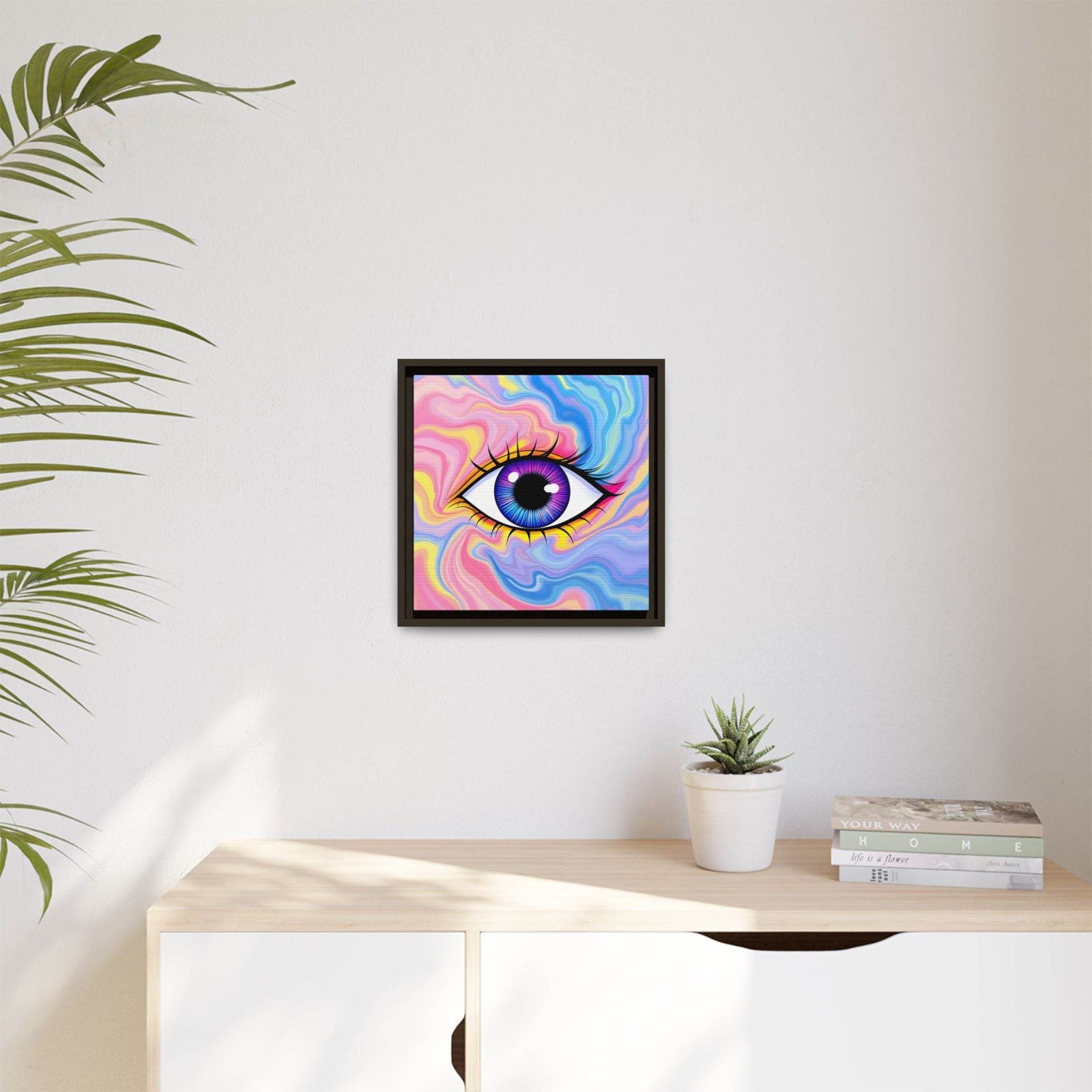 PsEyeFlow #28 - Cosmic Mirage on Framed Matte Canvas (Multi-color) - Highdellic