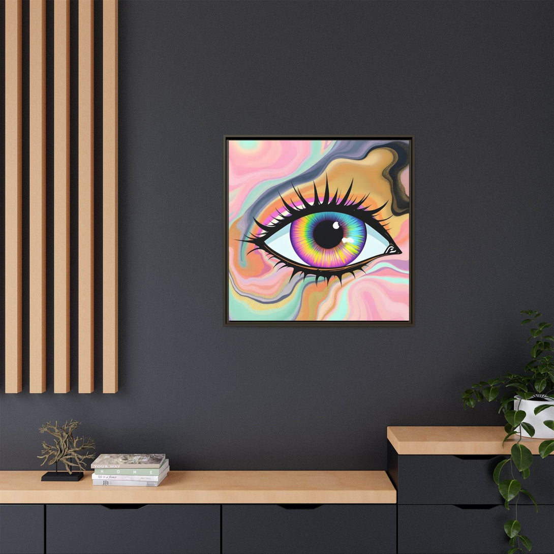 PsEyeFlow #7 - Cosmic Gaze. ( Colorful Framed Matte Canvas Decor ) - Highdellic