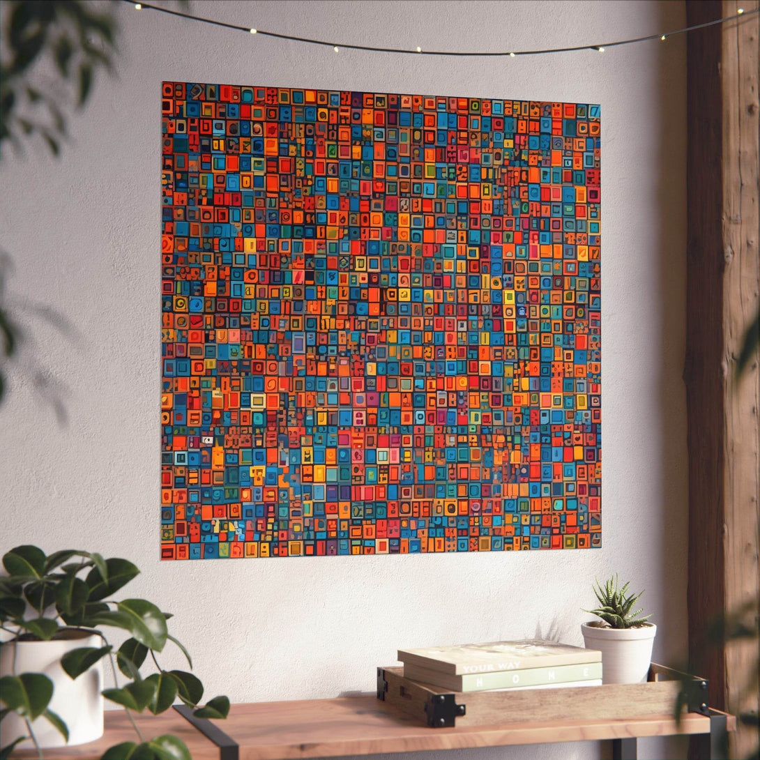PsEyeCode #1 - Digital Mosaic on Square Fine Art Poster - Highdellic
