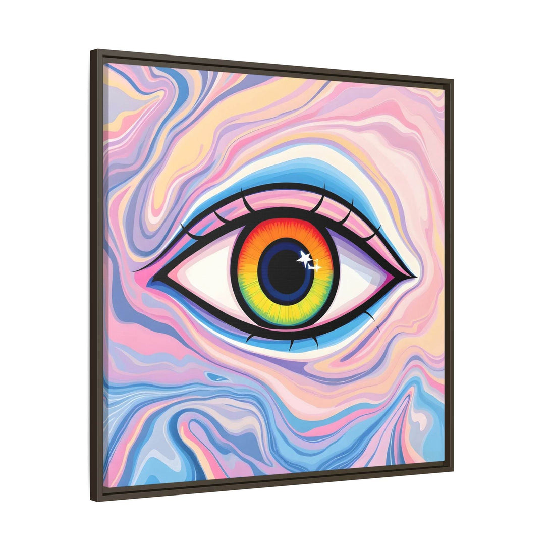 PsEyeFlow #9 - Celestial Stare. ( Colorful Framed Matte Canvas Decor ) - Highdellic