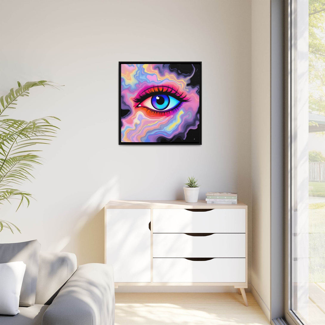 PsEyeFlow #23 - Nebula Gaze ( Colorful Framed Matte Canvas Decor ) - Highdellic