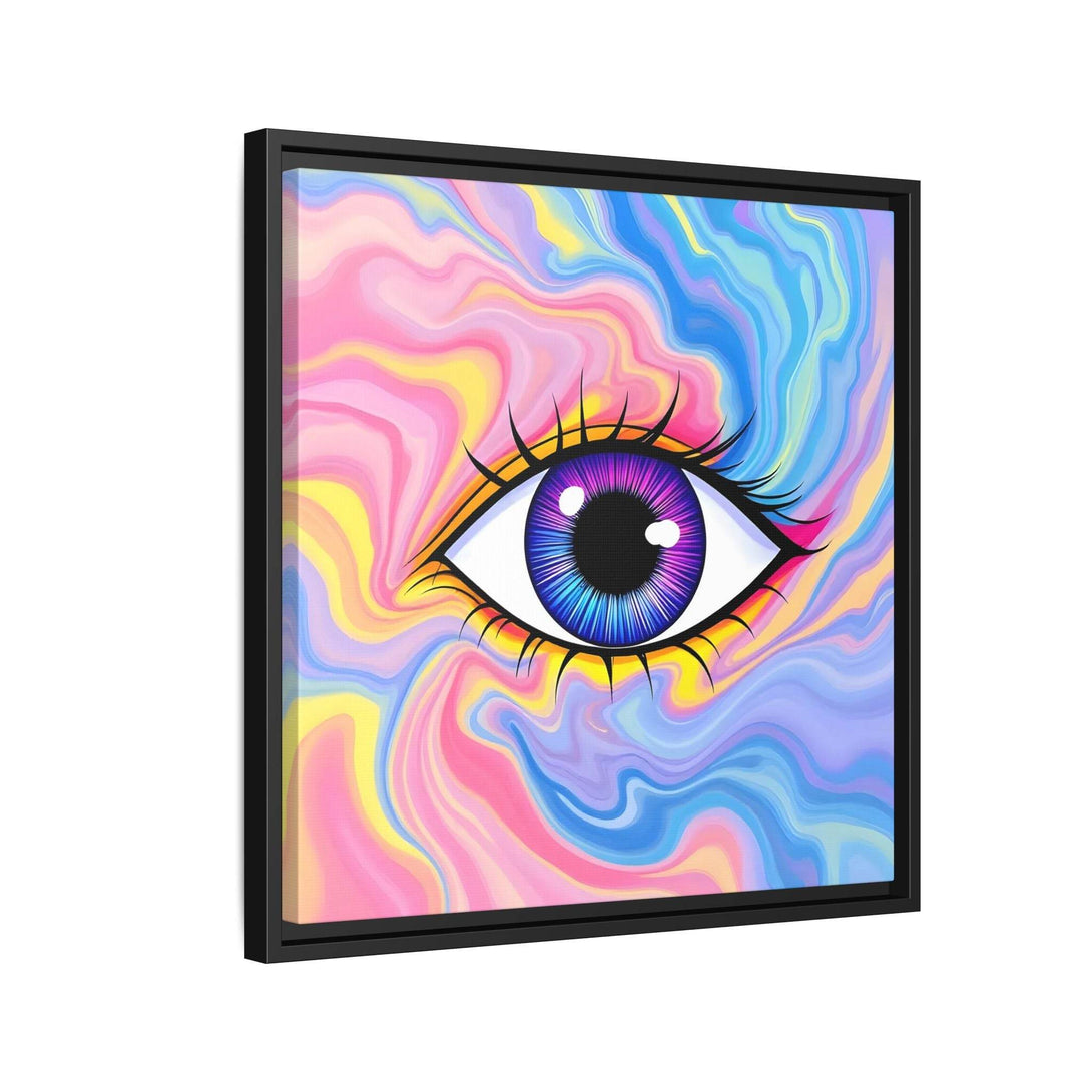 PsEyeFlow #28 - Cosmic Mirage on Framed Matte Canvas (Multi-color) - Highdellic