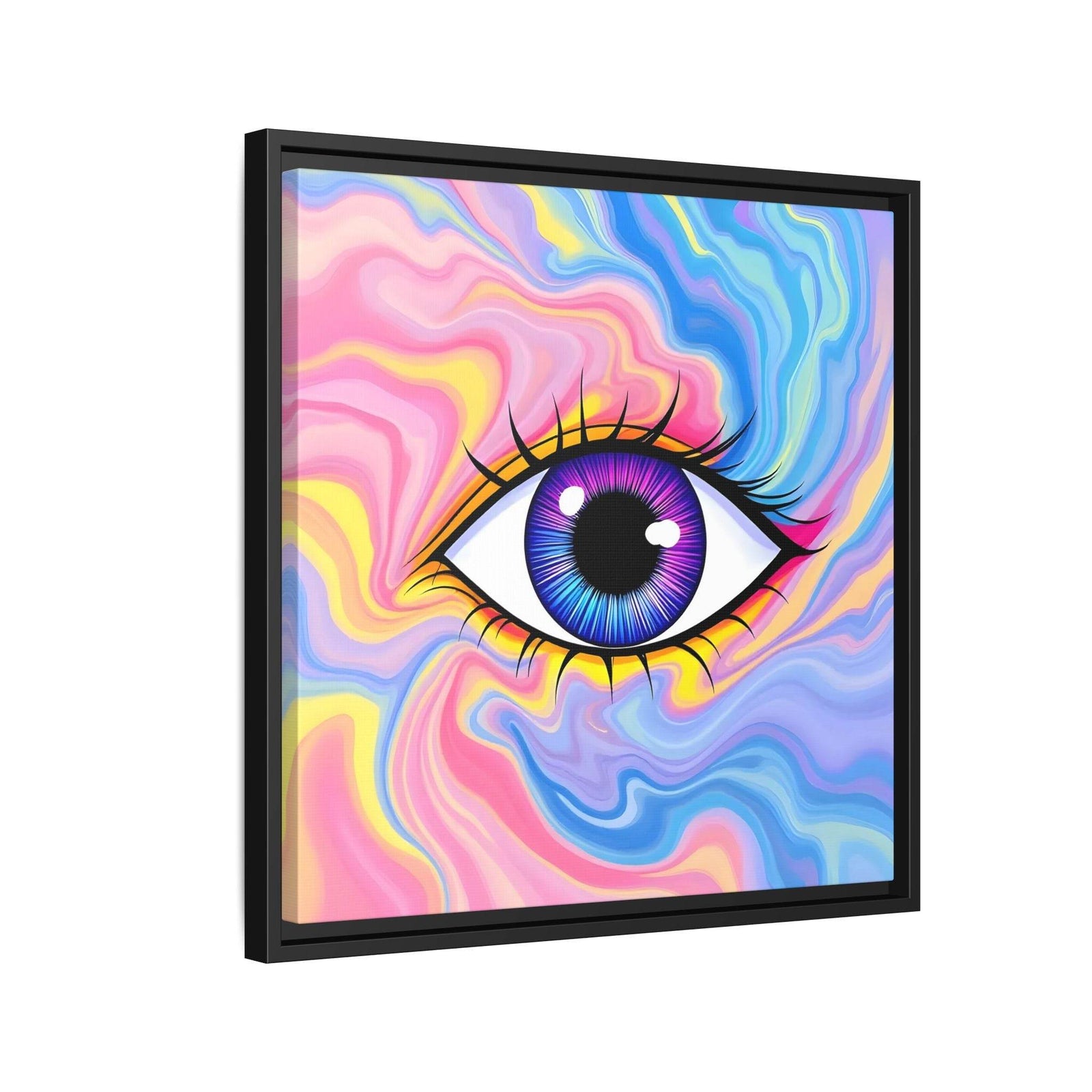 PsEyeFlow #28 - Cosmic Mirage on Framed Matte Canvas (Multi-color) - Highdellic