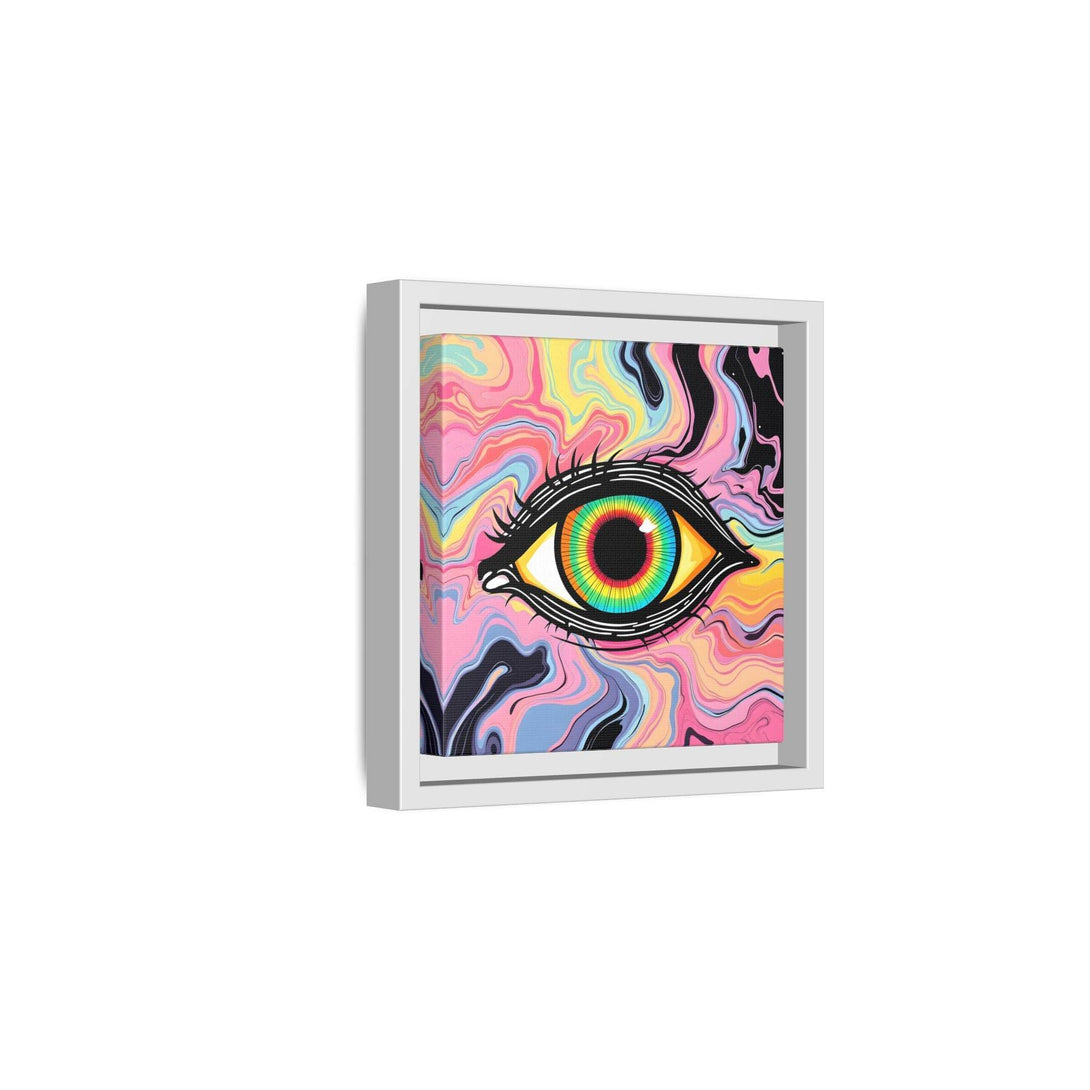 PsEyeFlow #33 – The Watcher’s Descent on Framed Matte Canvas (multi colour) - Highdellic